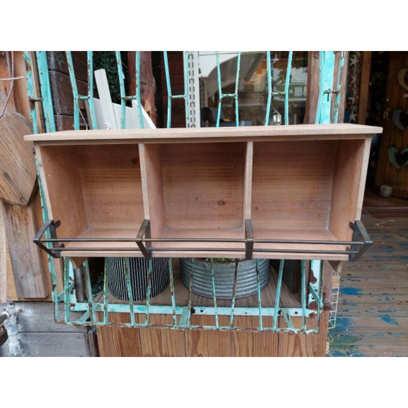 現貨/外貿單品 鐵+木製櫃 三格壁掛櫃