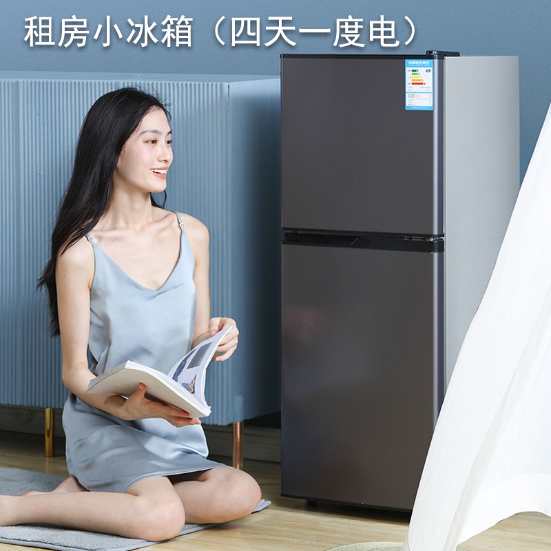 小冰箱小型家用138L省電一級能效宿舍雙開門冷藏冷凍迷你租房冰箱