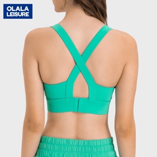 OLALA 新款高彈收副乳固定罩杯運動內衣 後三排搭扣高強度防震運動內衣女