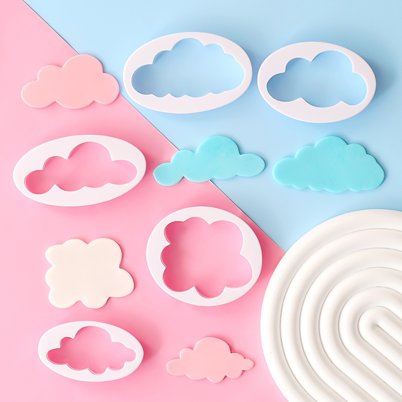 5 件裝雲塑料切割器白雲軟糖餅乾巧克力壓模模具蛋糕裝飾 DIY 烘焙模具