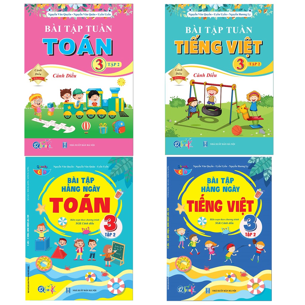 書籍 - 每日鍛煉組合和數學週 + 3 年級越南第 2 學期 - 風箏(4 件套)