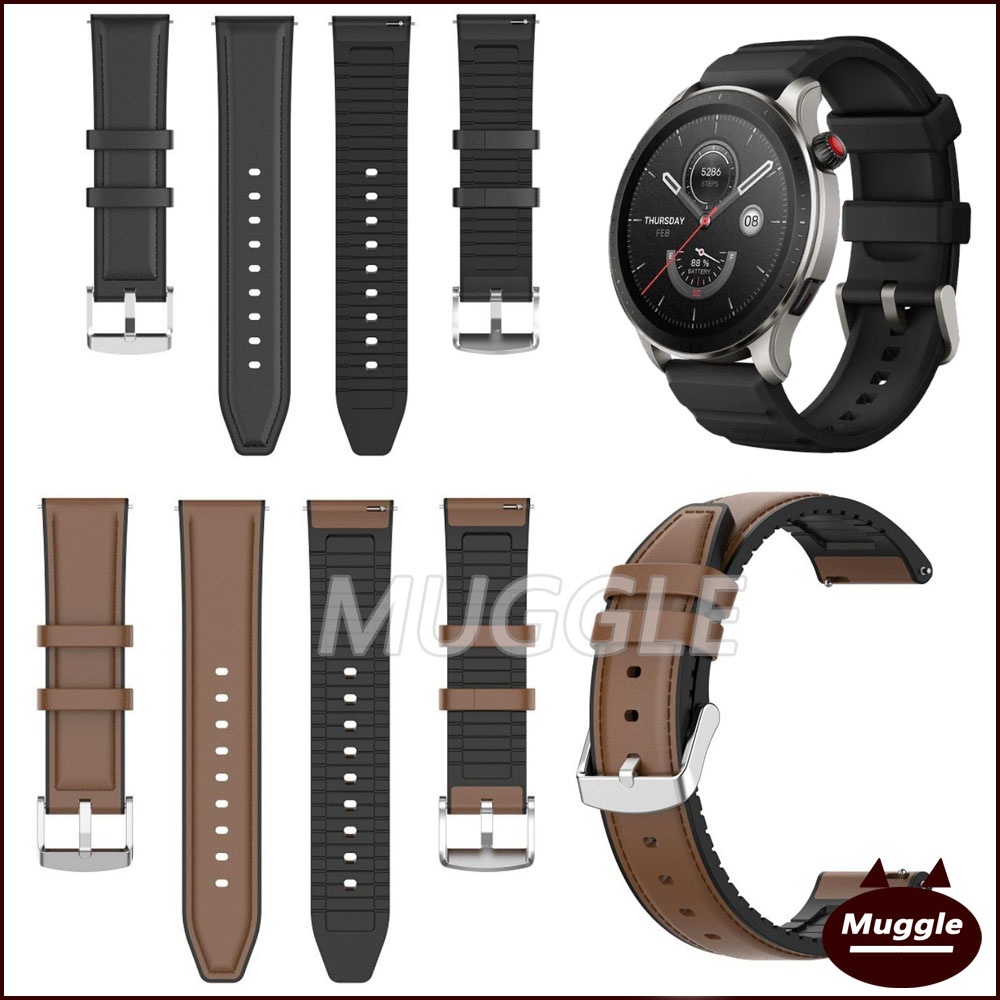 【現貨】Amazfit GTR 4 Amazfit GTR4 GTR 矽膠真皮錶帶華米 GTR 4 替換手錶腕帶