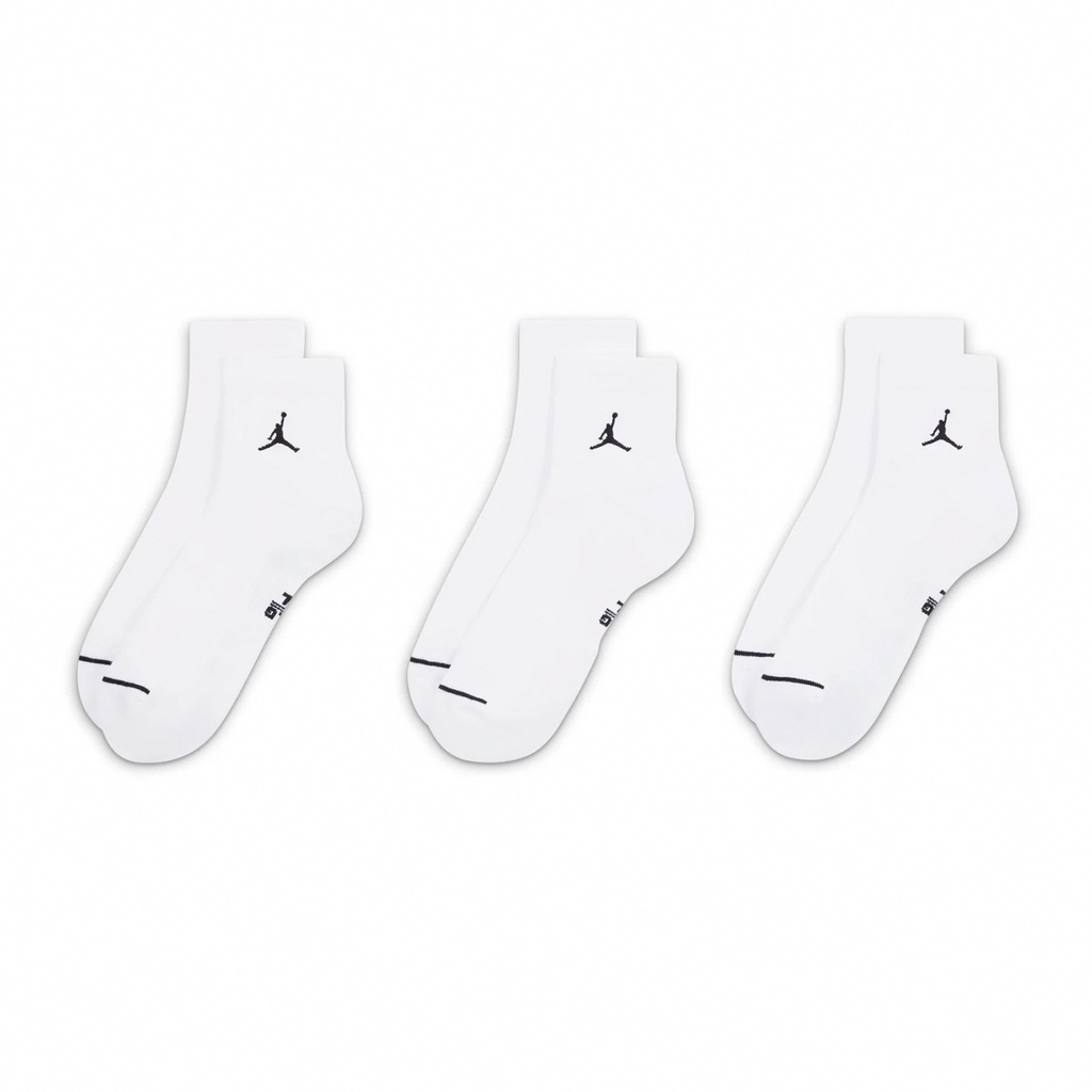 Nike 襪子 Jordan Everyday 男女款 白 短襪 喬丹 基本款 刺繡 三入【ACS】DX9655-100