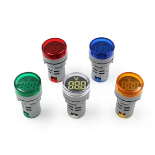 1 件 DIY 迷你數字電壓表 22 毫米圓形交流 12-500V 電壓測試儀儀表監視器電源 LED 指示燈指示燈顯示