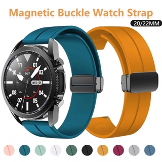 20 毫米 22 毫米通用矽膠磁扣錶帶適用於三星 Galaxy 手錶 42 毫米 46 毫米快速安裝錶頭錶帶