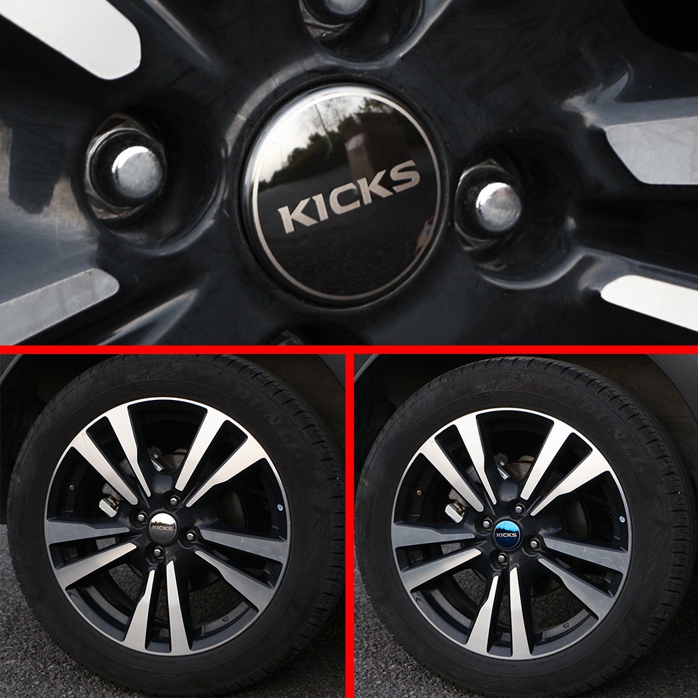 NISSAN 4 件/套不銹鋼汽車車輪標誌輪轂蓋裝飾貼紙適用於日產 Kicks 2017-2021 配件
