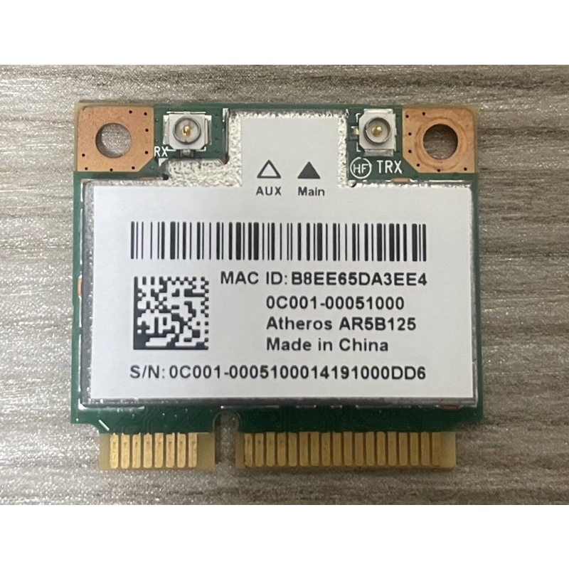 Atheros 二手良品 AR5B125 802.11b/g/n 無線網卡 筆電 mini PCI-E 短卡