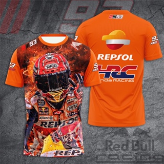 Marc Marquez 93 Repsol Honda MotoGP Team HRC,夏季中性休閒時尚 T 恤,3D