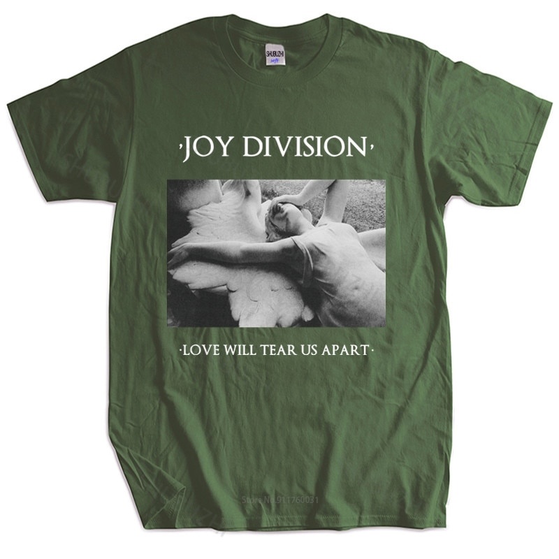 男士棉質 T 恤夏季上衣 JOY DIVISION LOVE WILL TEAR US APART Black T 恤