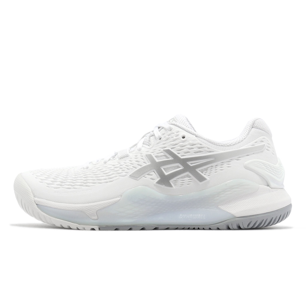 Asics 網球鞋 GEL-Resolution 9 白 銀 低筒 亞瑟士 穩定 女鞋【ACS】 1042A208100