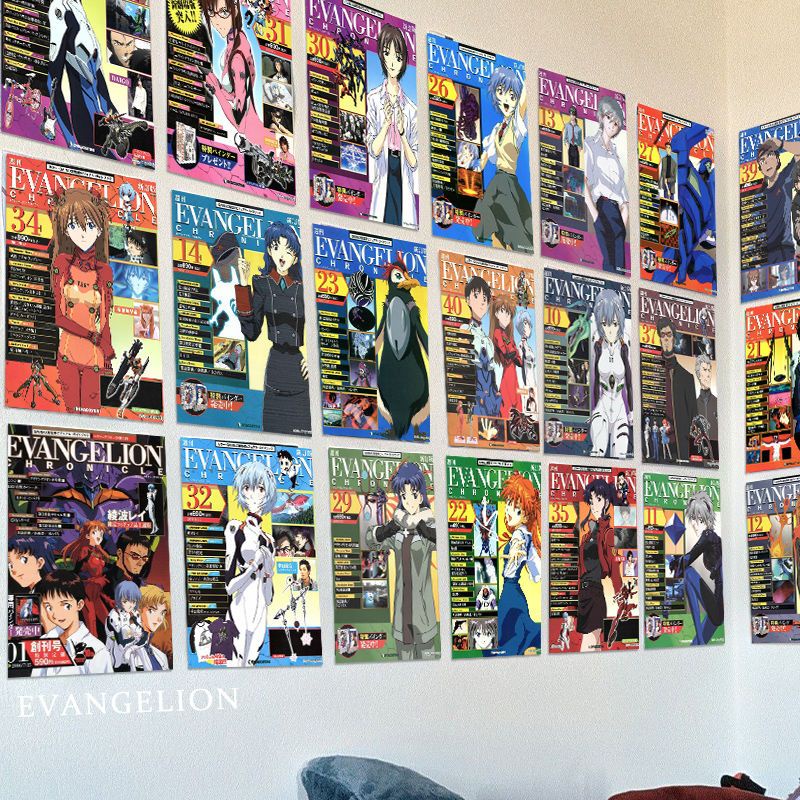 EVA新世紀福音戰士動漫雜志海報明日香綾波麗拍照背景臥室墻裝飾