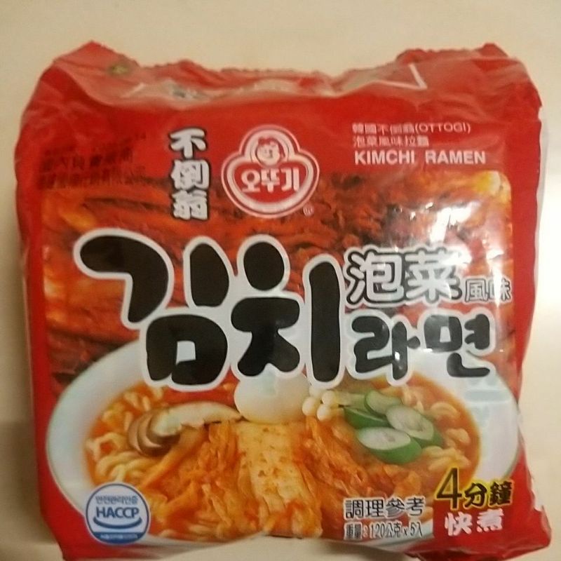 我最便宜 韓國不倒翁（ OTTOGI ）泡菜風味拉麵 【 120公克 × 5包入 】