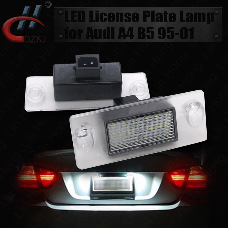 2個牌照燈適用Audi A4 B5 LED license lamp 奧迪牌照燈總成