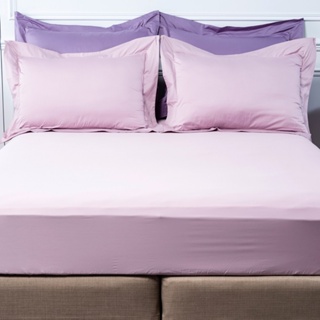 【HOLA】托斯卡素色純棉床包雙人紫藕