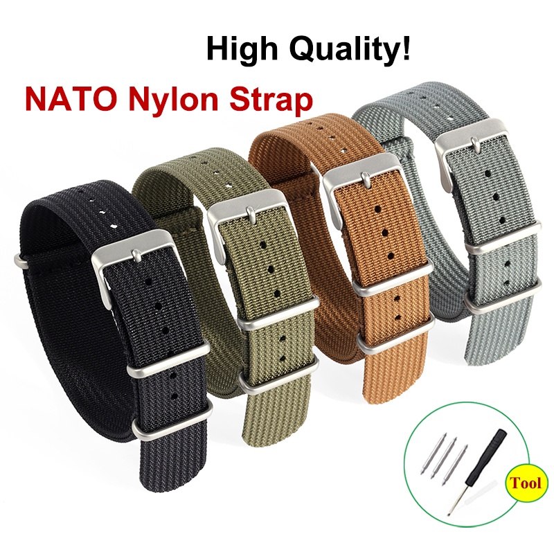 高品質尼龍錶帶 NATO 尼龍錶帶帆布尼龍錶帶一環通用智能錶帶替換不銹鋼扣手錶配件