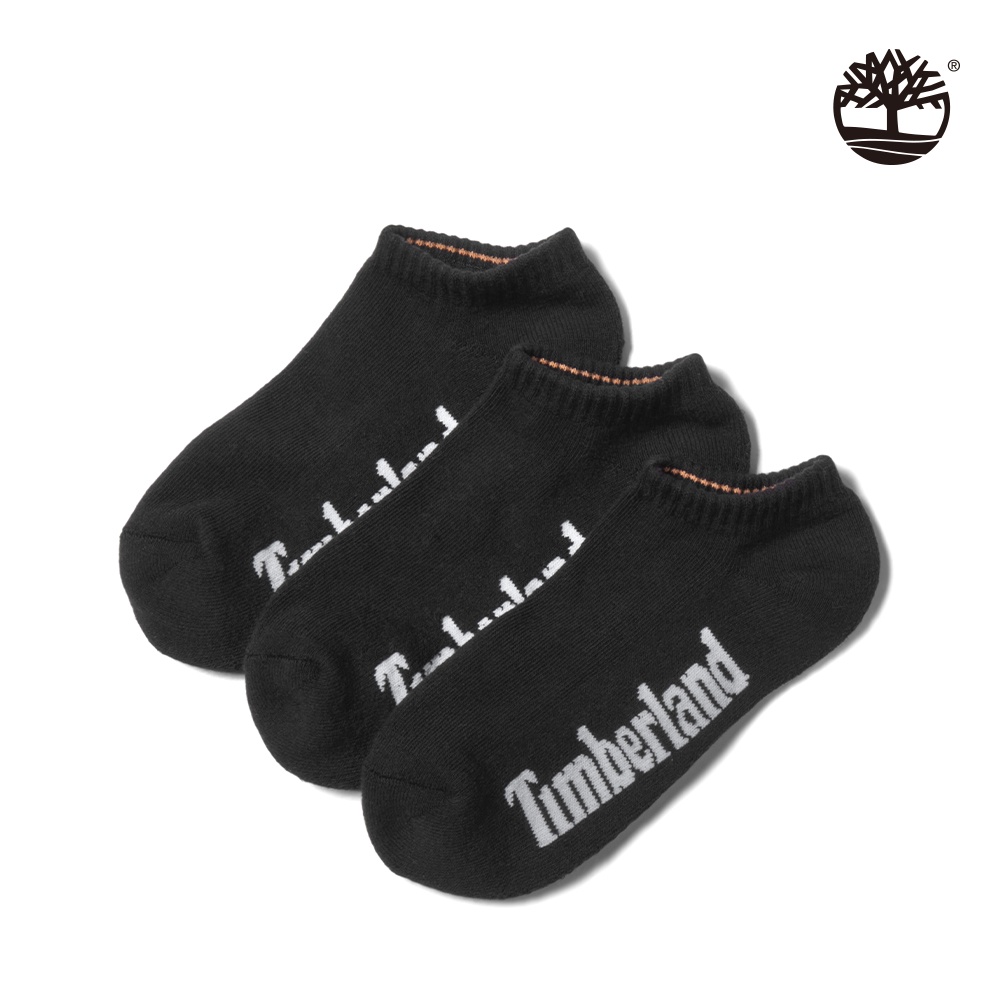 Timberland 男款黑色簡約舒適3入組短襪|A1X81001