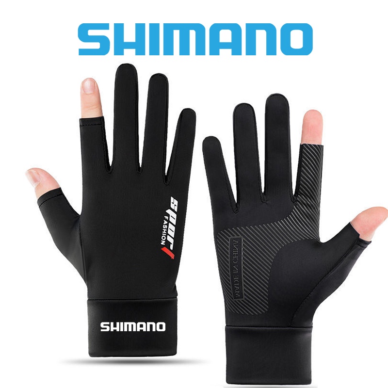 SHIMANO 2023新款禧瑪諾戶外運動手套男士防滑防風騎行登山滑雪觸摸屏健身秋夏季釣魚手套