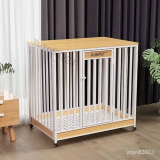 精選🎶免運 狗籠子大中小型犬室內帶厠所折疊狗屋寵物傢用全方管圍欄柵欄狗窩 寵物籠 鐵籠 狗籠 狗屋 多功能狗窩