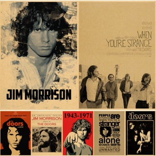 Vintage The Doors Jim Morrison Vintage 復古搖滾樂隊音樂吉他啞光牛皮紙海報牆貼家居