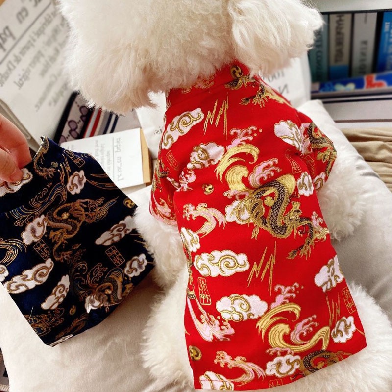 狗衣服貓新中國風新年衣服中國服裝寵物衣服