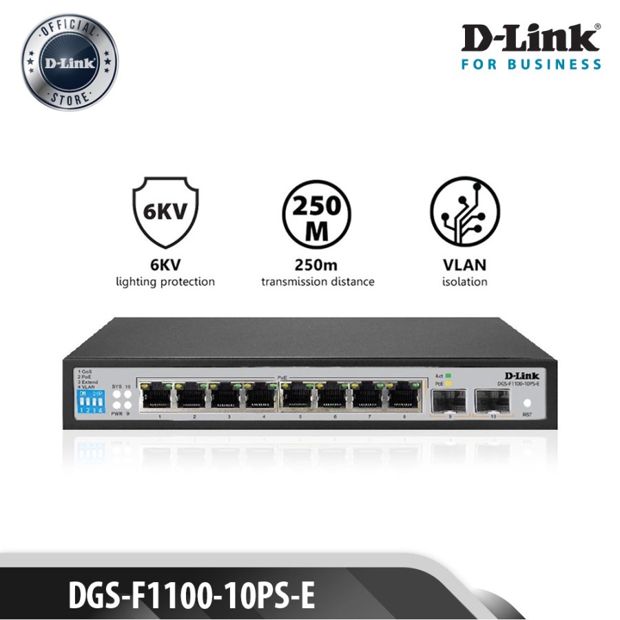 D-link DGS-F1100-10PS-E PoE千兆網管交換機