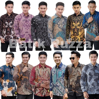 Kemeja Vantela Batik 男式長袖襯衫花卉天藍色成人男孩尺碼 M L XL