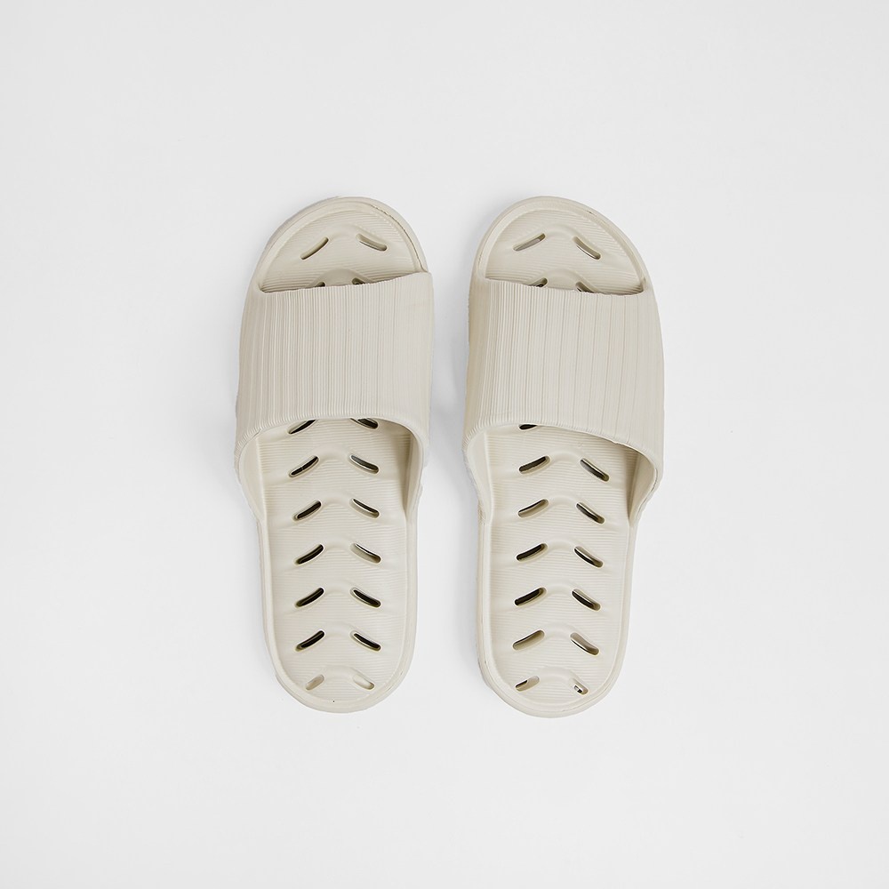 【HOLA】EVA緩壓排水浴室拖鞋-白灰S (23cm)