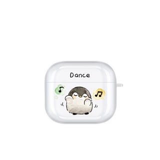 適用蘋果小眾透明耳機保護套airpods pro可愛企鵝跳舞pro 2代透明防摔保護套airpodspro3代可愛創意1