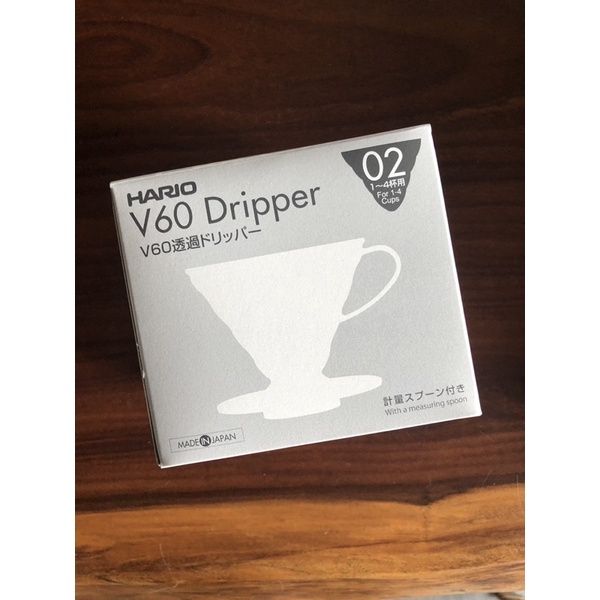 日本HARIO V60 樹脂濾杯白色02 VD-02W 外出露營輕量用 送咖啡匙