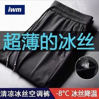 【限時下殺】超薄防蚊褲 輕薄束腳直筒褲 肥佬清涼褲 男士冰絲休閒褲幹活穿的褲子 夏季薄款網眼速幹褲男運動 iwm男裝