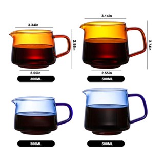 咖啡杯壺 彩色高硼矽玻璃 咖啡杯 帶盤子 把杯 家用飲料杯 咖啡具玻璃杯 家用手衝玻璃分享壺