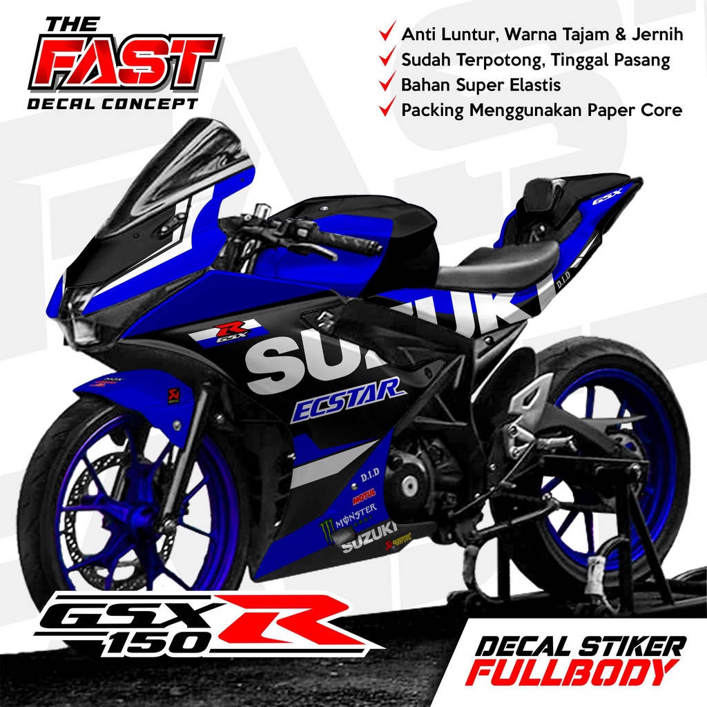 SUZUKI Terbaru 貼花 Gsx R150 全身貼紙 Gsx R150 全身貼花 Gsx 150 全身條紋 G