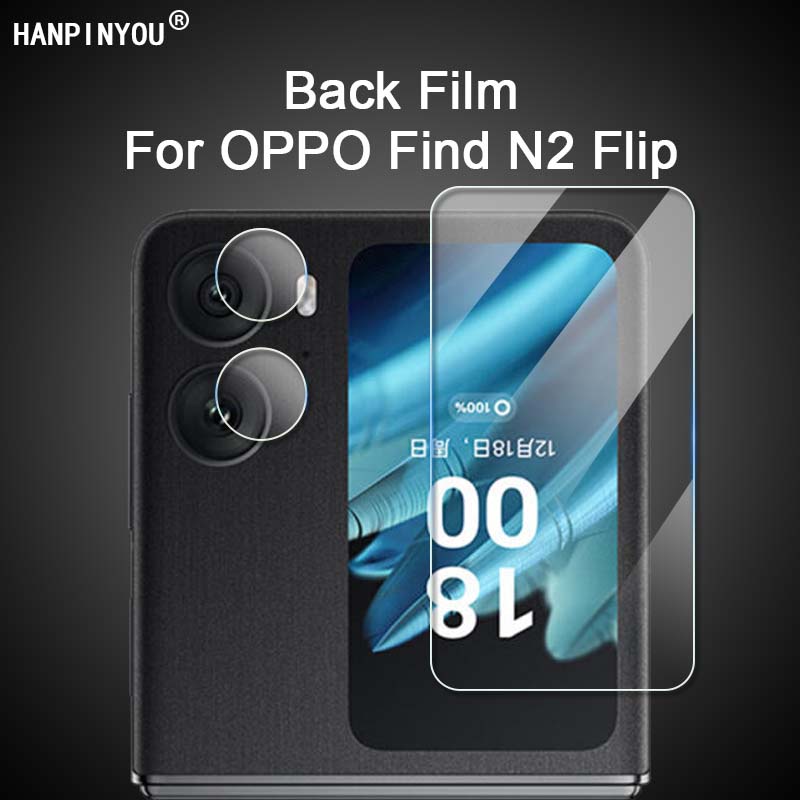 2 合 1 適用於 OPPO Find N2 Flip 高清透明超薄後置攝像頭鏡頭蓋顯示屏軟 PET 保護膜 - 非鋼化