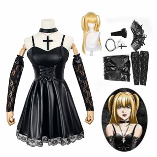 死亡筆記角色扮演服裝 Misa Amane 仿皮性感連衣裙制服服裝角色扮演服裝