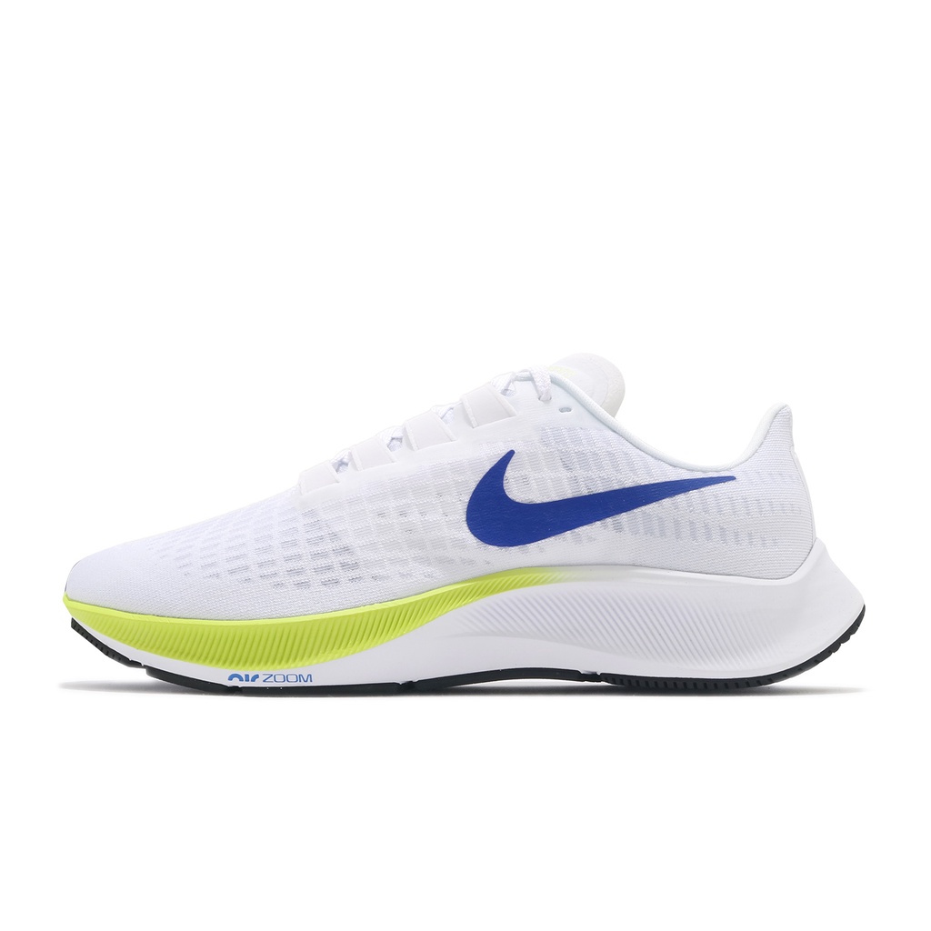 Nike 慢跑鞋 Air Zoom Pegasus 37 白 藍 螢光綠 男鞋 小飛馬 【ACS】 BQ9646-102