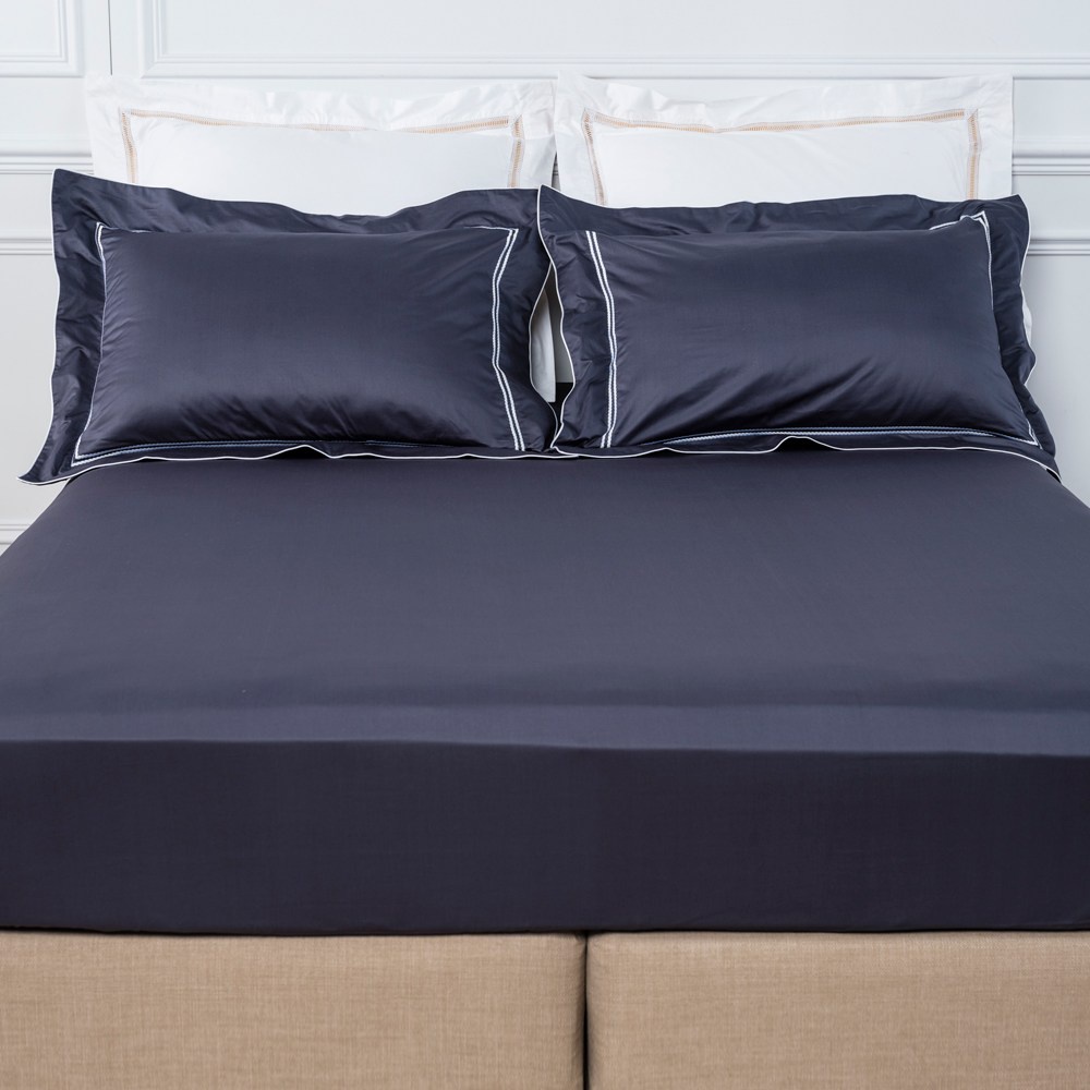 【HOLA】艾維卡埃及棉素色床包加大深藍