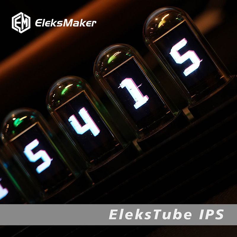 【RGB LED輝光燈 全彩時鐘 擬輝光管 交換禮 生日禮物】EleksMaker創意桌面RGB擬輝光管時鐘DIY套件