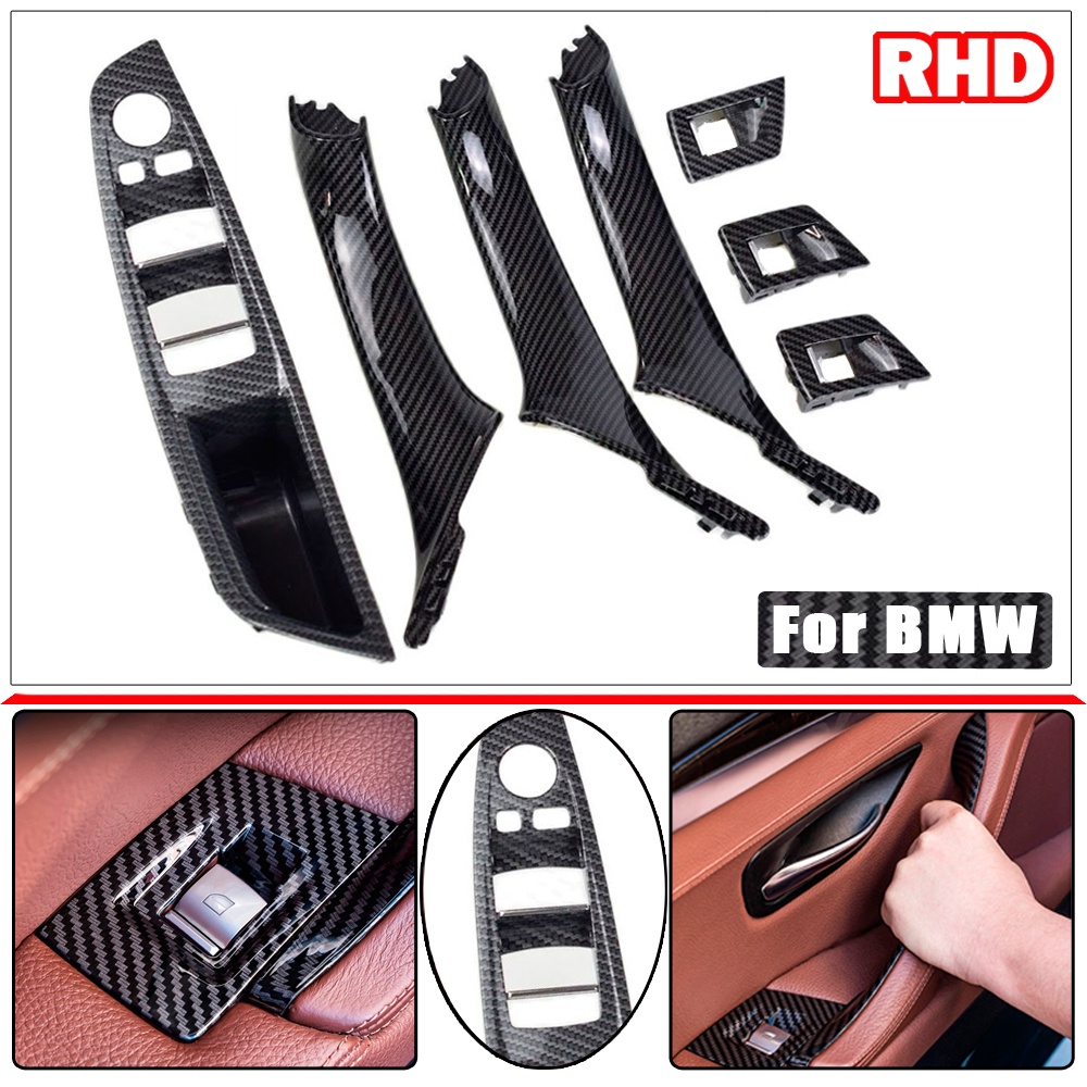 適用於 BMW F10 F11 F18 2010-2016 RHD 右前汽車駕駛員座椅扶手內門把手內板拉飾蓋 4/7 件