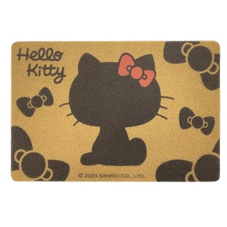 【現貨】小禮堂 Hello Kitty 刮泥絲圈地墊 60x40cm 棕剪影 (少女日用品特輯)
