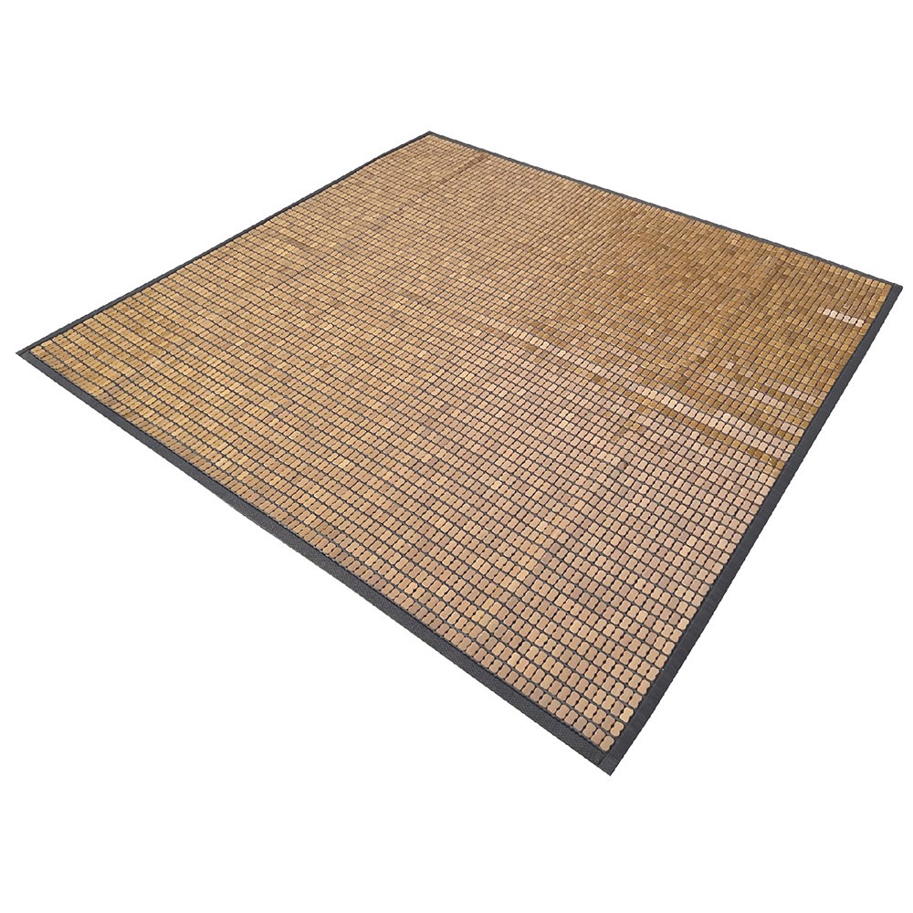 【HOLA】夏沁炭化麻將竹雙人加大床蓆180x186cm 灰板雙布繩