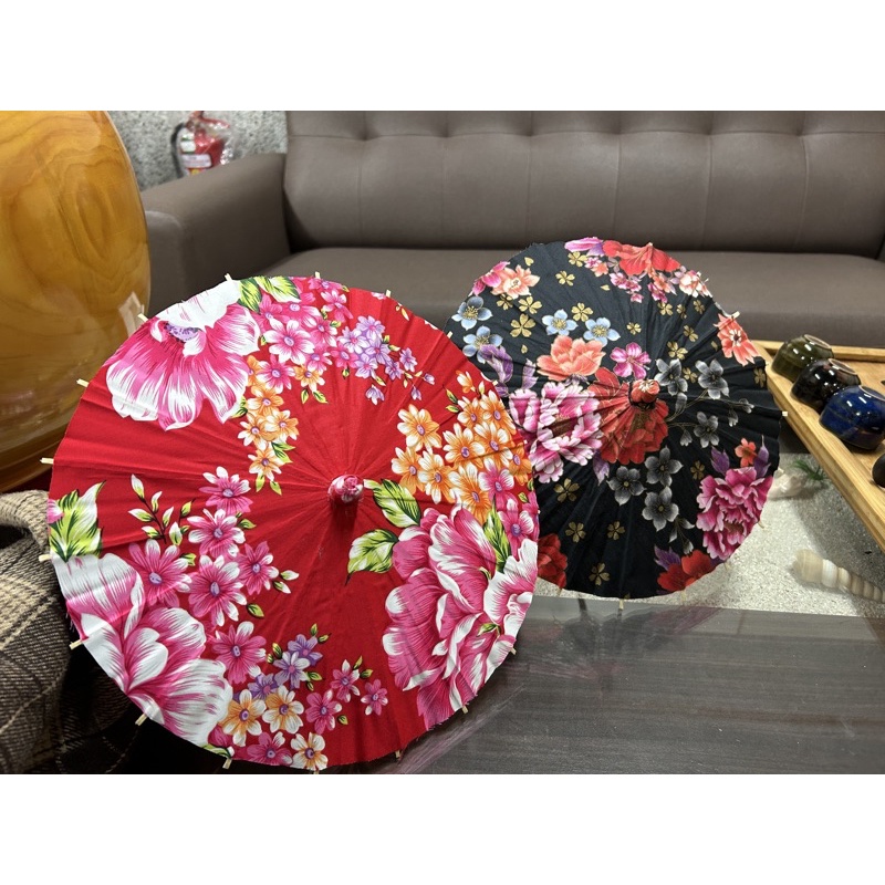 全新/手工 12‘’客家花布傘(直徑30公分)