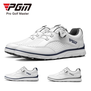 PGM GOLF旋鈕鞋帶系列男士高爾夫防側滑運動休閒超纖皮鞋配透氣孔設計XZ245