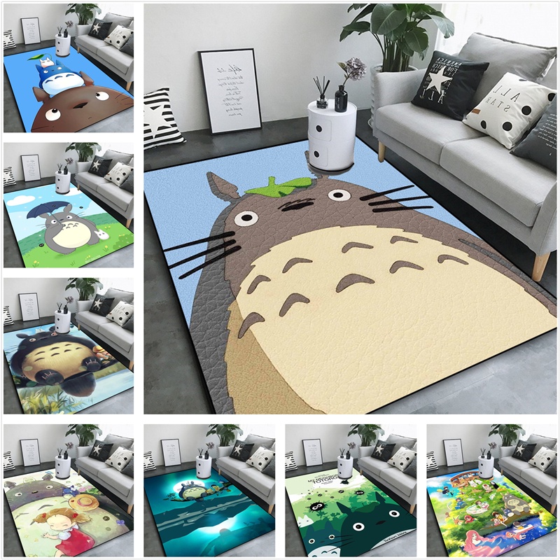 龍貓動畫電影可愛地毯臥室床邊毯沙發茶几地墊浴室門墊吸水防滑可訂製D4