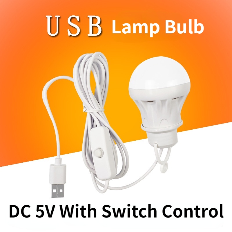 Led低壓燈泡usb接口燈泡5v移動電源燈可充電寶地攤電腦可用戶外燈泡戶外