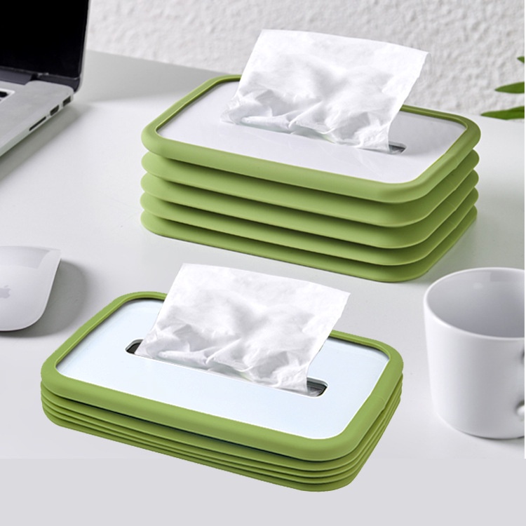 創意矽膠彈性升降車用紙巾盒 餐廳茶几客廳桌面彈簧抽紙盒 不掉紙巾