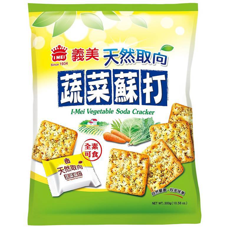 義美 天然取向蘇打餅乾(蔬菜)袋裝(300g/袋)[大買家]