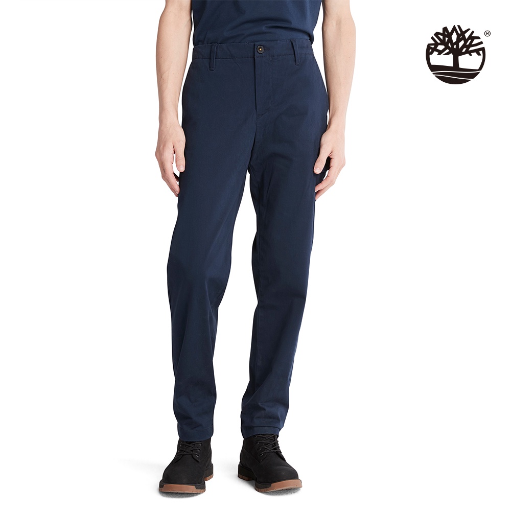 Timberland 男款深藍色有機棉保暖彈性工裝褲|A5UWH433