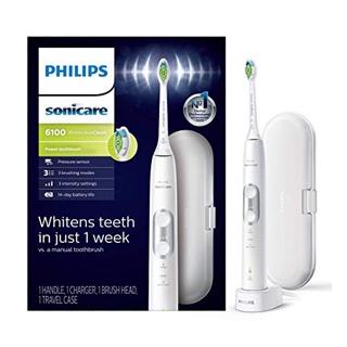 飛利浦 Sonicare ProtectiveClean 6100 可充電電動牙刷,白色,HX6877