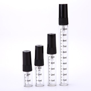 2ml 3ml 5ml 10ml 透明玻璃香水瓶帶刻度樣品噴霧瓶薄玻璃瓶 1pc