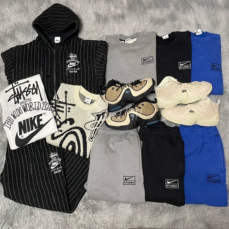 全新現貨不用等 STUSSY x NIKE 最新聯名 Air Penny 黑條紋 外套 褲子 毛衣 衛衣 棉褲 全系列